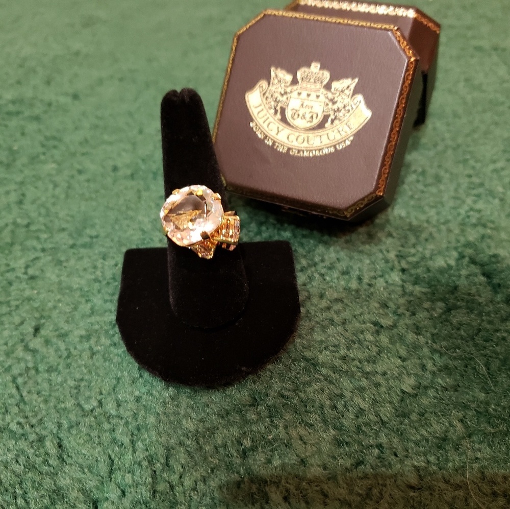 SOLD-JUICY COUTURE RING WITH 3 SWAROVSKI CRYSTALS - Picture 3 of 7